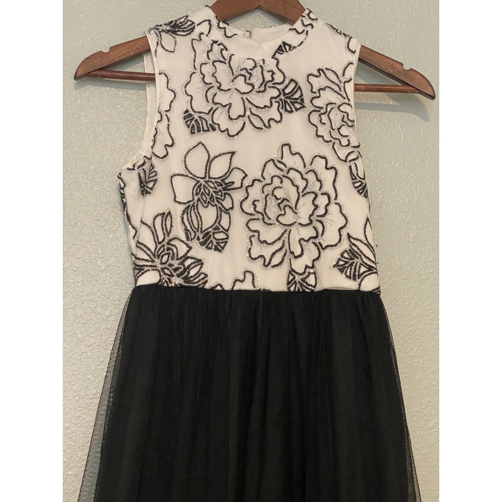 Speechless Kids Sz 14 Girls Black White Empire Waist Formal Gown